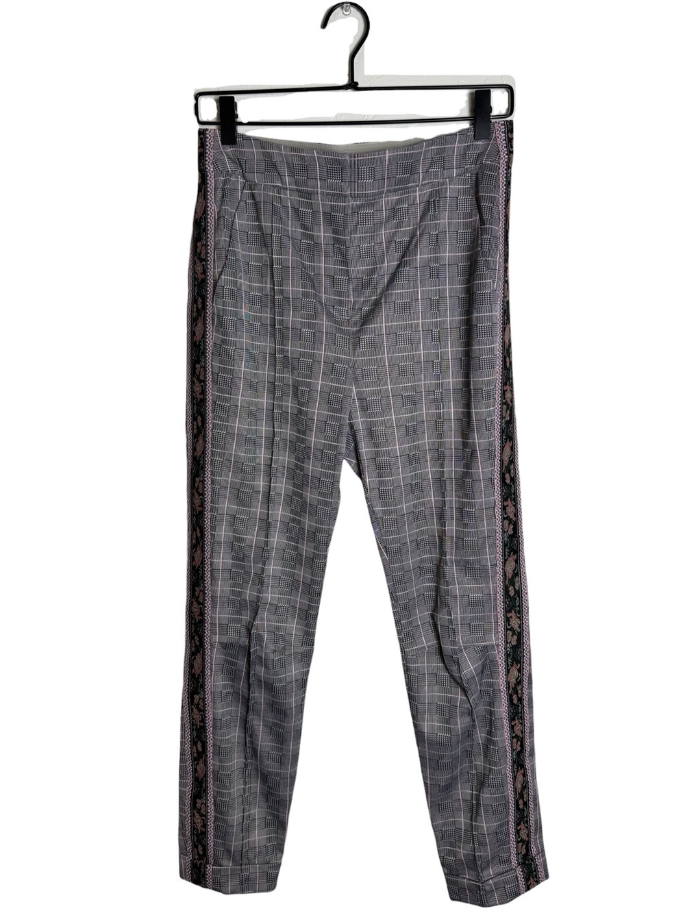 Byron Lars Glen Plaid Lace Side Stripe Trouser Pants Cuffed Size 6